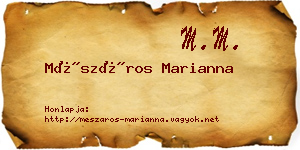 Mészáros Marianna névjegykártya